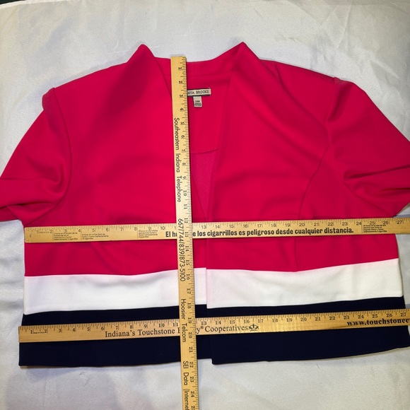 Maya Brooke Vintage 2 Piece Dress Suit Blazer Set Womens Size 24W NWT Colorblock - Picture 7 of 16